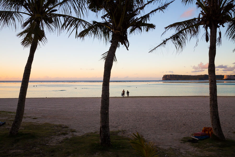Sunset at a beach in Guam